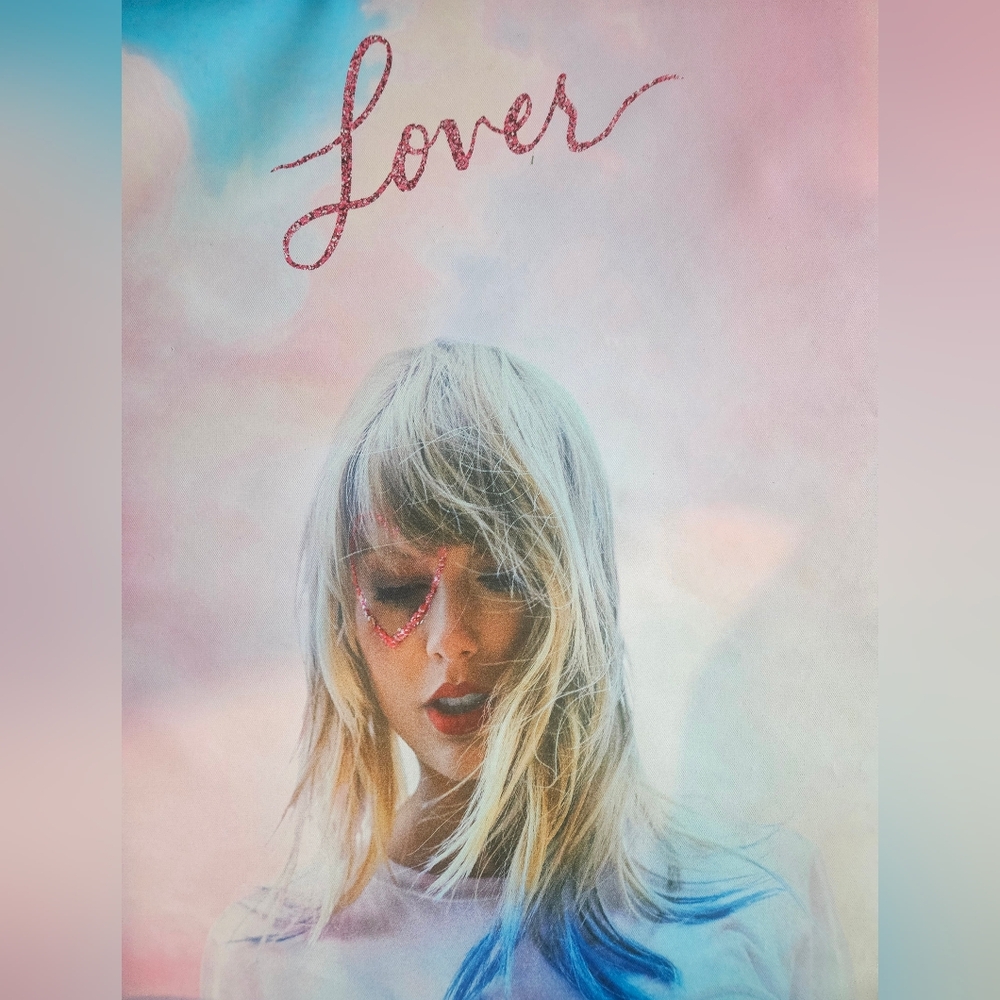 Taylor Swift Lover Poster with Pink and Blue Hues